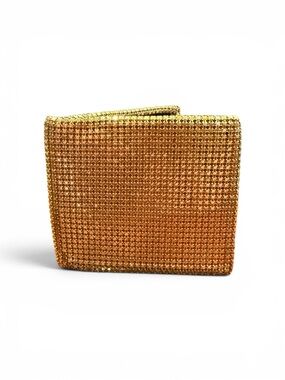 Vintage Hollywood Glam Gold Mesh Evening Wallet Clutch Signed EVANS